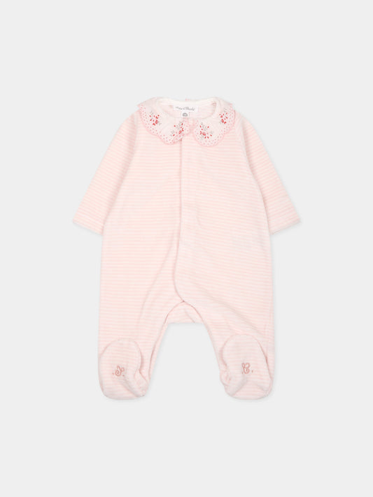 Tutina rosa per neonata con ricami,Tartine Et Chocolat,TX54130-31