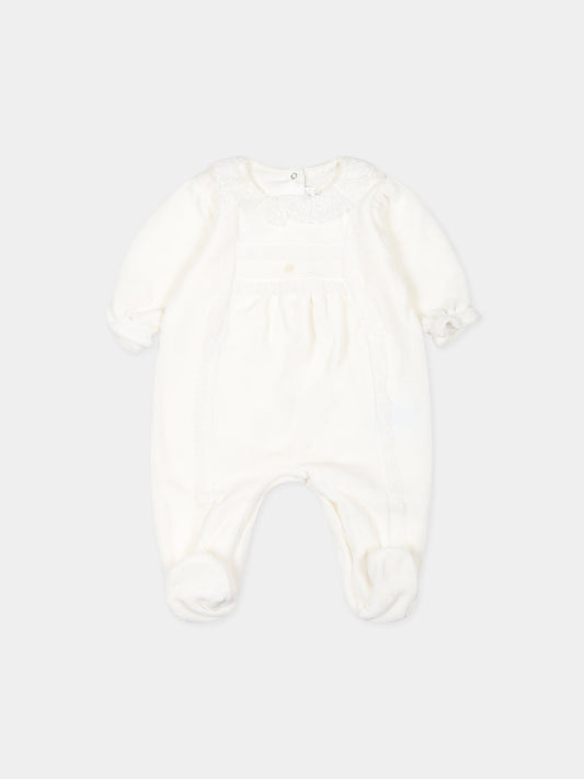 Tutina avorio per neonata con logo e ricami,Tartine Et Chocolat,TX54060-13