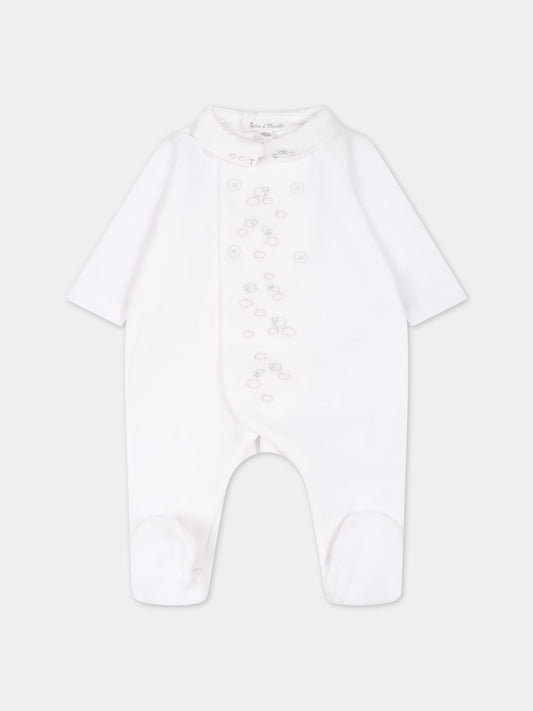 Tutina bianca per neonati con logo,Tartine Et Chocolat,TX54070-01