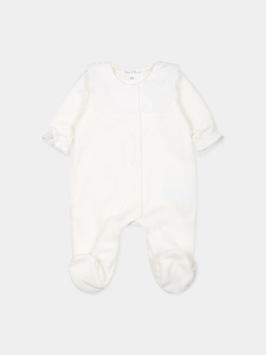 Tutina avorio per neonati con ricami,Tartine Et Chocolat,TX54000-13
