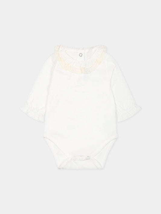 Body avorio per neonata con ricamo,Tartine Et Chocolat,TX11021-13
