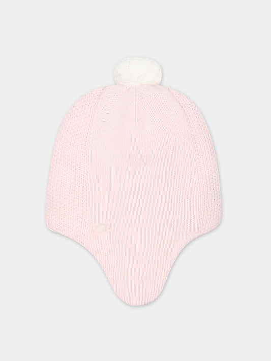 Berretto rosa per neonata con pon pon,Tartine Et Chocolat,TX90020-31