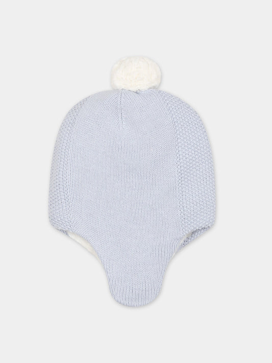 Berretto celeste per neonato con pon pon,Tartine Et Chocolat,TX90020-42