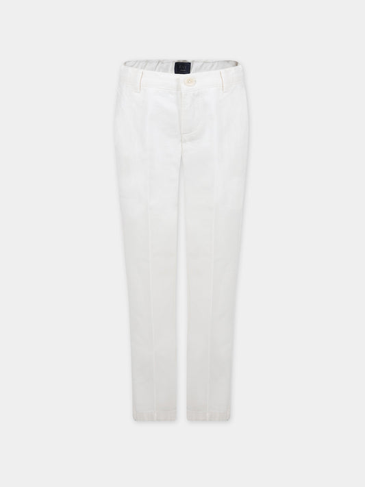 Pantaloni avorio per bambino con logo,Fay Kids,FT6P10 Z1772 101