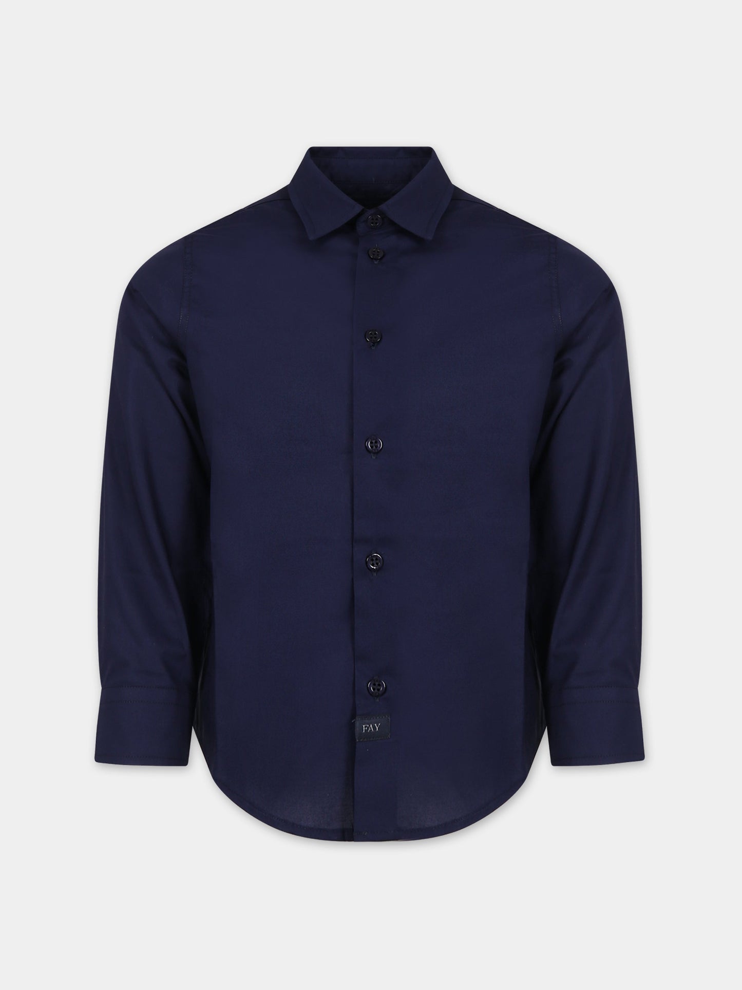 Camicia blu per bambino con logo,Fay Kids,FT5P30 P0343 667