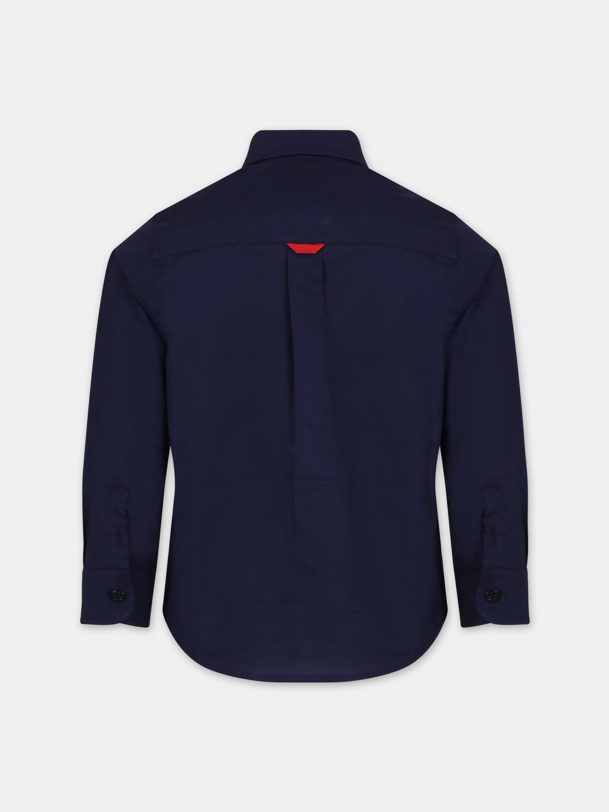 Camicia blu per bambino con logo,Fay Kids,FT5P30 P0343 667
