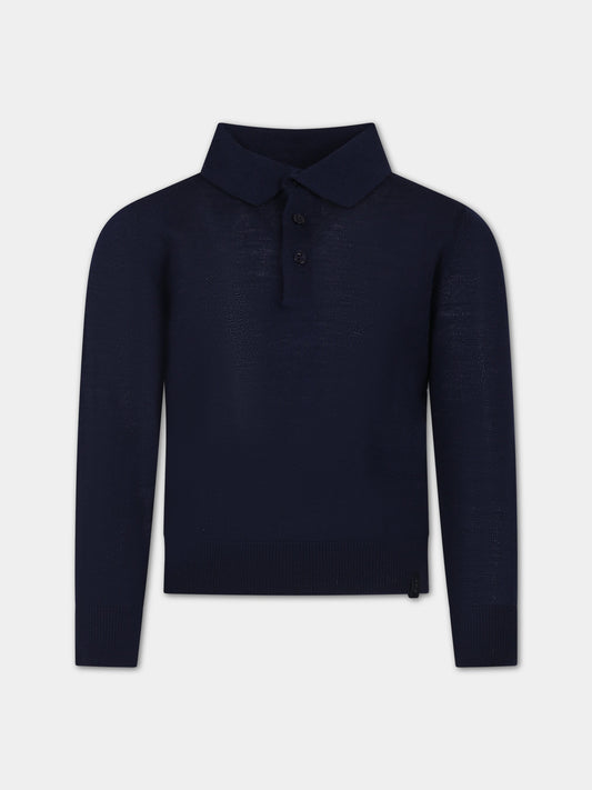 Polo blu per bambino con logo,Fay Kids,FT9P60 W0003 619