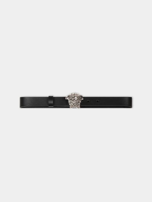 Cintura nera per bambina con iconica medusa,Versace,1000661 1A00138 1B00P
