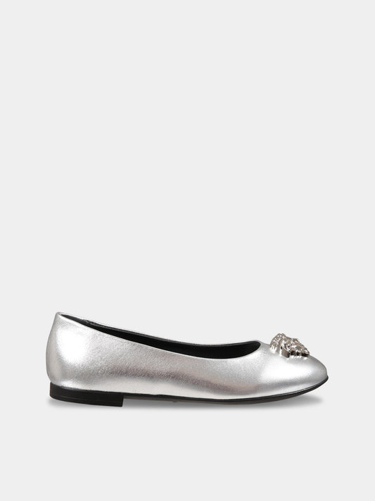 Ballerine argento per bambina con Medusa,Versace,1000518 1A08287 1E01P