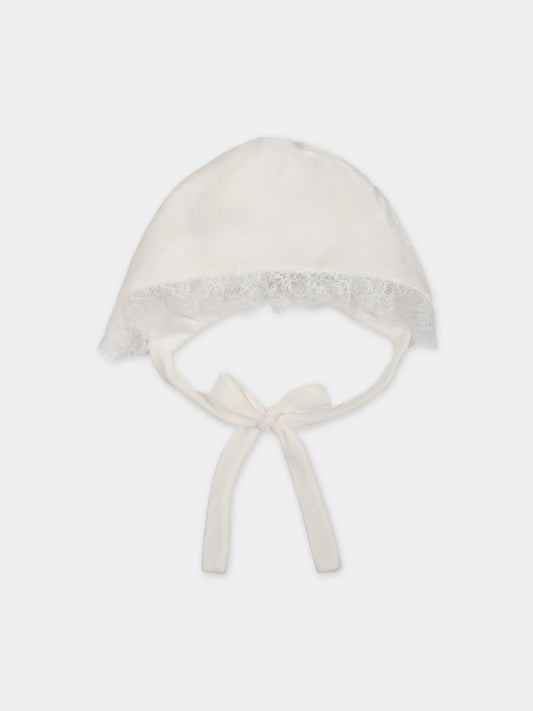 Cappello bianco per neonata,La Stupenderia,CBCP54V75