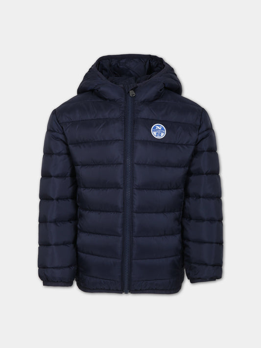 Piumino blu per bambino con logo,North Sails,701910 000 0802