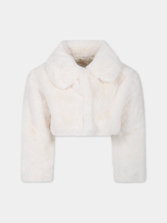 Ecopelliccia avorio per bambina,Monnalisa,79B103 2748 0001
