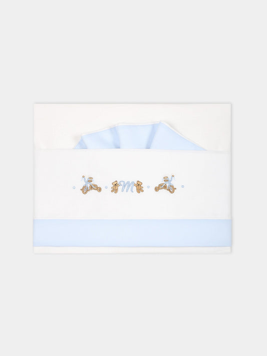 Set bianco per neonato con triciclo e orsetti,Monnalisa,22B002 2074 0152