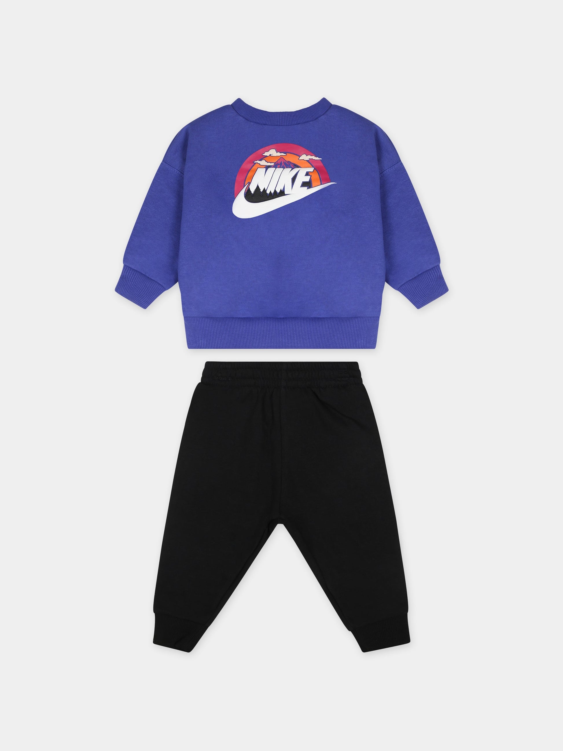 Completo blu per neonato con logo e stampa,Nike,66L474 023