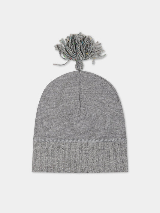 Berretto grigio per neonato con pompon,Zhoe & Tobiah,K31 19 BB