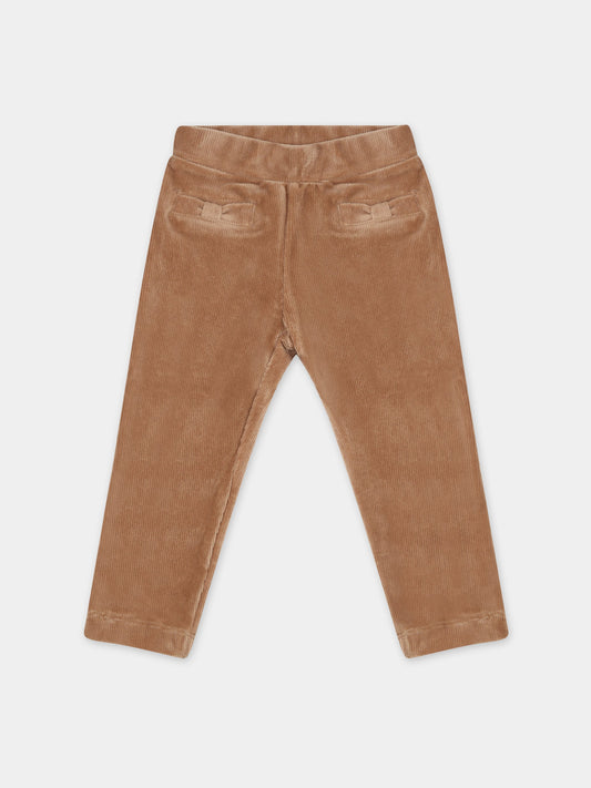 Pantaloni marroni per neonata con fiocchi,Mayoral,514 027