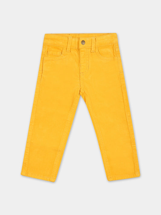 Pantaloni gialli per neonato con logo,Mayoral,502 010