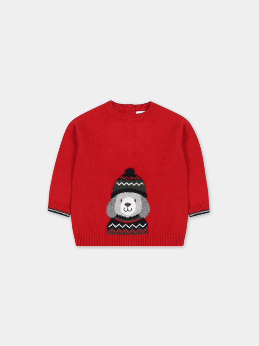 Maglione rosso per neonato con cane,Mayoral,2316 060