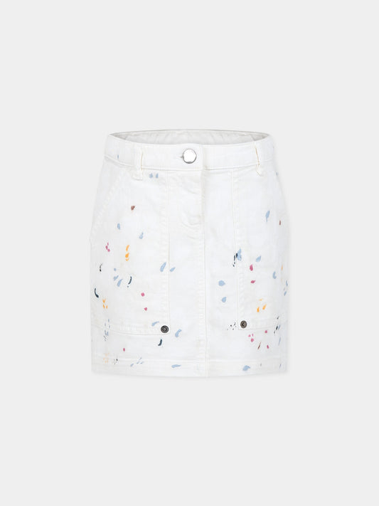 Gonna bianca per bambina con logo,Armani Junior,6R3NA2 3N5MZ 01I2