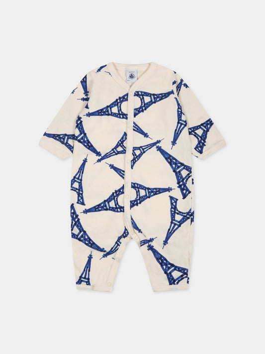 Tutina avorio per neonati con Tour Eiffel,Petit Bateau,A083B 01