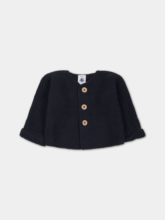 Cardigan blu per neonati,Petit Bateau,A08BQ 02