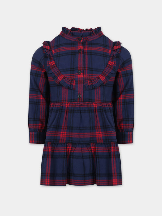 Vestito blu per bambina,Petit Bateau,A082J 01