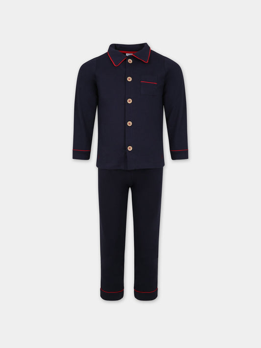Pigiama blu per bambino con logo,Petit Bateau,A082A 03