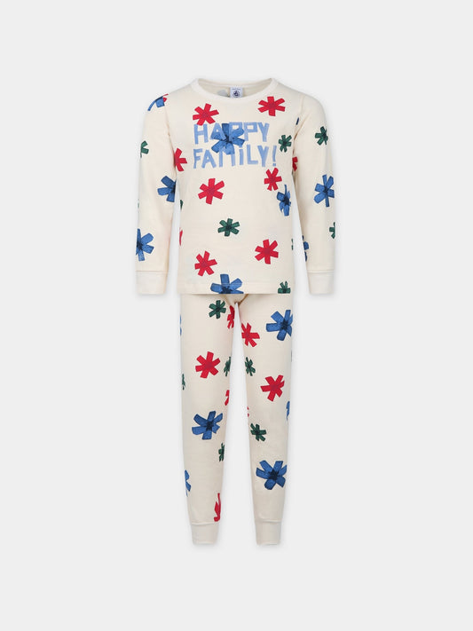Pigiama avorio per bambini con stampa stelle,Petit Bateau,A086J 01