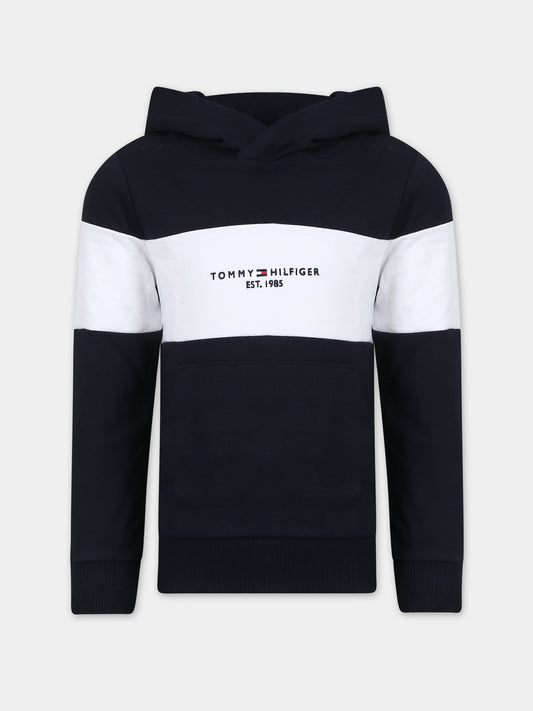Felpa blu per bambino con logo,Tommy Hilfiger Junior,23WMTHKB0KB08385T DW5