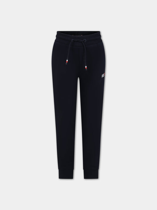Pantaloni blu per bambino con logo,Tommy Hilfiger Junior,23WMTHKB0KB08475T DW5