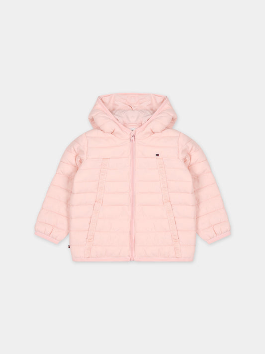 Piumino rosa per neonata con logo,Tommy Hilfiger Junior,23WMTHKN0KN01722J TJS