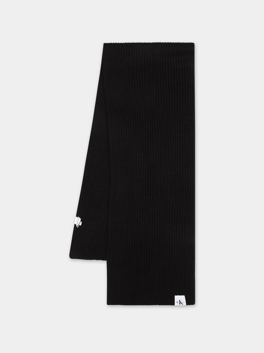 Sciarpa nera per bambini con logo,Calvin Klein Kids,23WMCKIU0IU00446 BEH