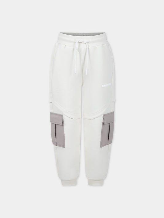 Pantaloni avorio per bambino con logo,Calvin Klein Kids,23WMCKIB0IB01813 YBI