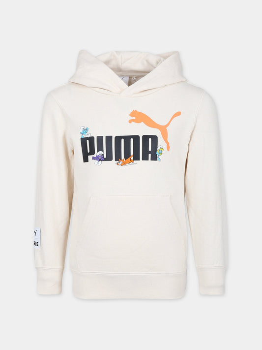 Felpa avorio per bambini con Puffi,Puma,23WMPU622982 99