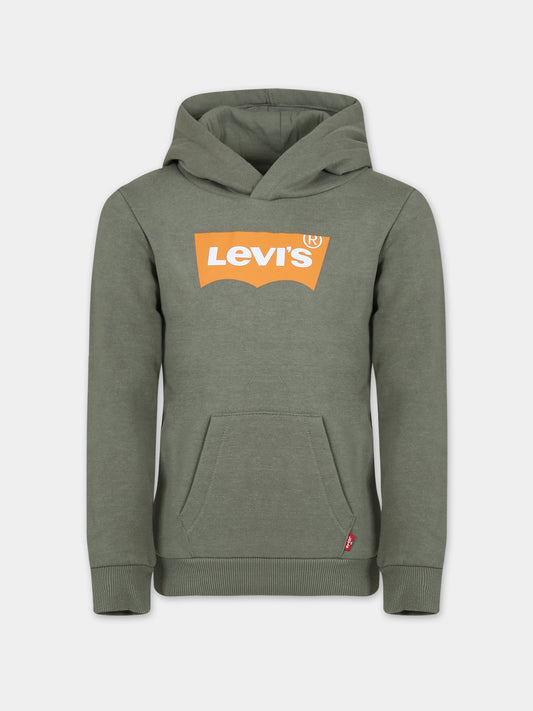 Felpa verde per bambino con logo,Levi's Kids,23WMLK9E8778 E6U