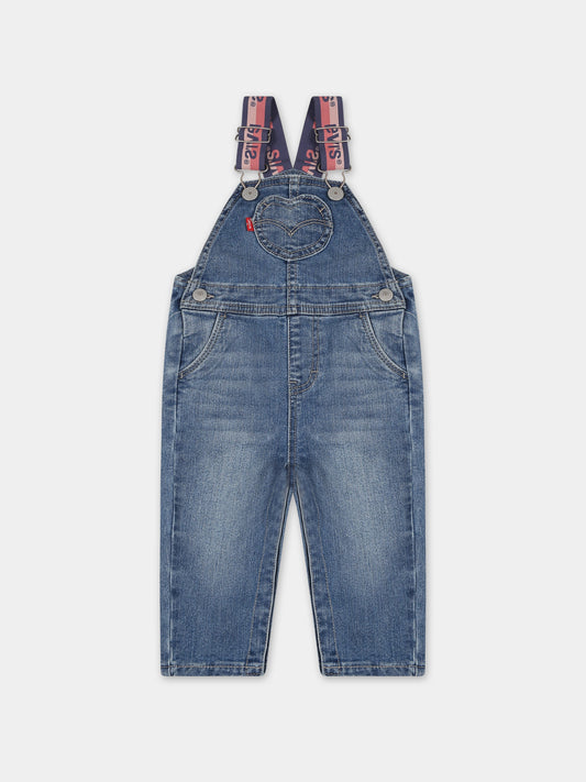 Salopette denim per neonata,Levi's Kids,23WMLK1EJ218 M8F