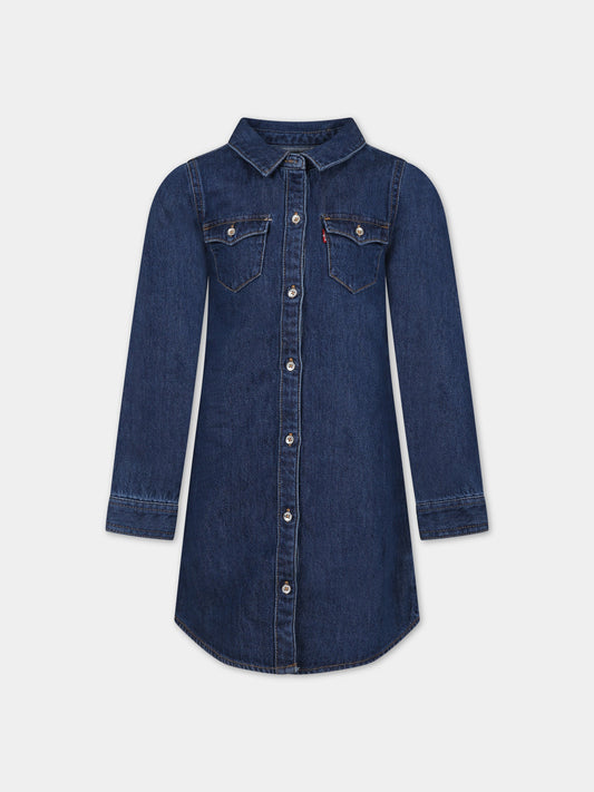 Vestito in denim per bambina con logo,Levi's Kids,23WMLK3EJ350 BH5