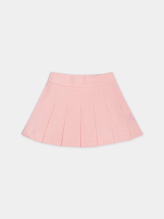 Gonna rosa per neonata con ricamo logo,Burberry Kids,8072784