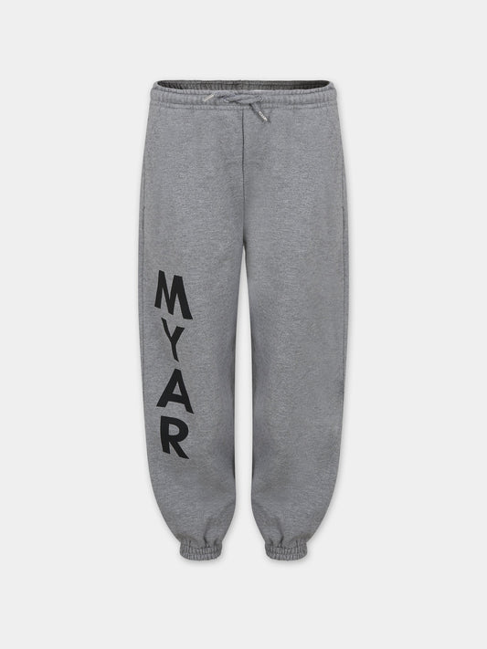 Pantaloni grigi per bambini con logo,Myar,MY0012 MY047 MYP5U MY917