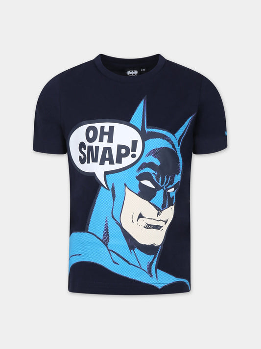 T-shirt blu per bambino con stampa Batman,Boss,J50907 849
