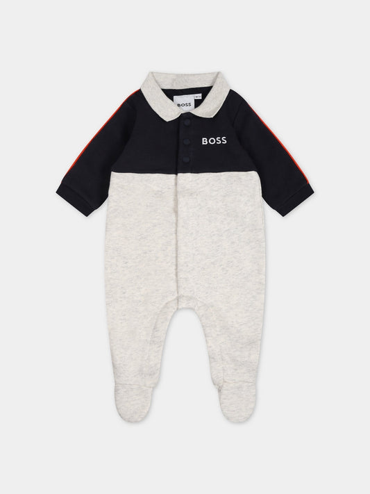Tutina grigia per neonato con logo,Boss,J97211 GRIGIO CHIARO