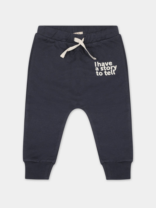 Pantaloni blu per neonato con scritta,Coco Au Lait,15COCOAW231024C