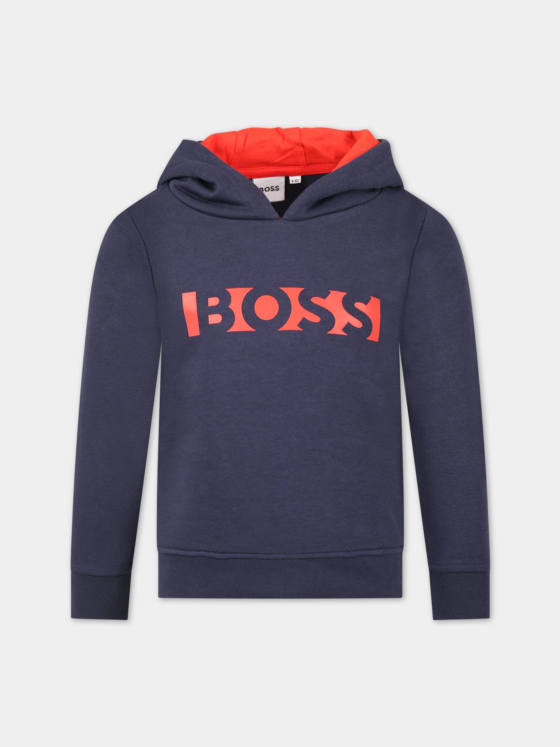 Felpa blu per bambino con logo,Hugo Boss,J25N69 849