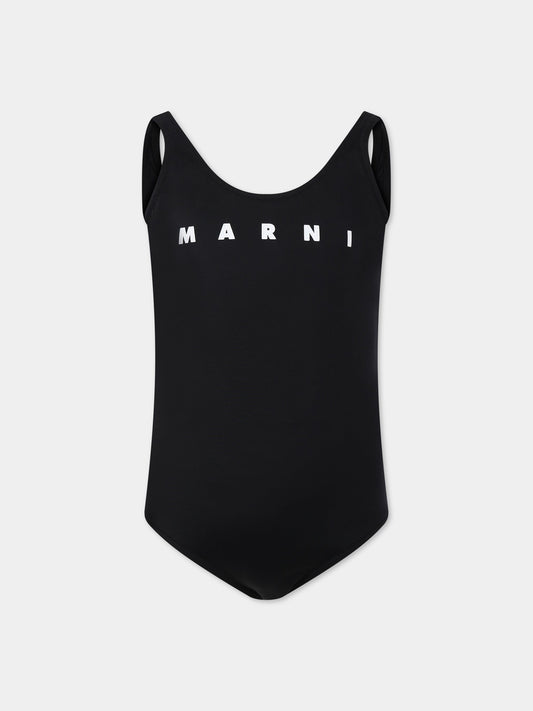 Costume nero per bambina con logo,Marni Kids,M00802 M00M2 0M900