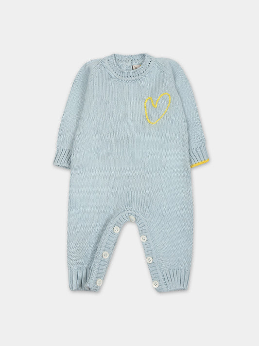Tutina azzurra per neonato con cuore,Gensami,TU01-B-CUORE