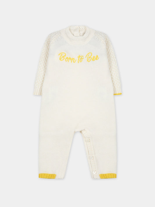 Tutina avorio per neonati con scritta,Gensami,TU02-B-APE
