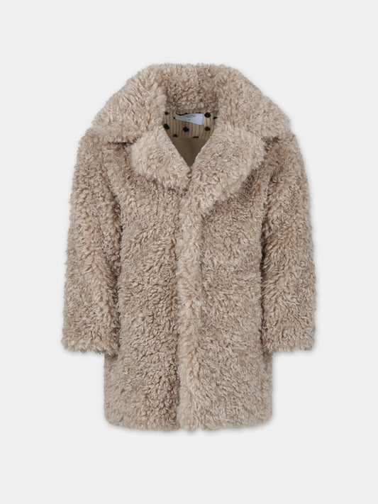 Ecopelliccia beige per bambina,Paade Mode,234233255