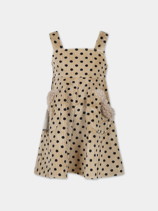 Vestito beige per bambina con pois,Paade Mode,234503820