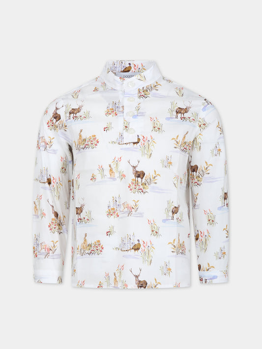 Camicia bianca per bambina con stampa,Paade Mode,234142309