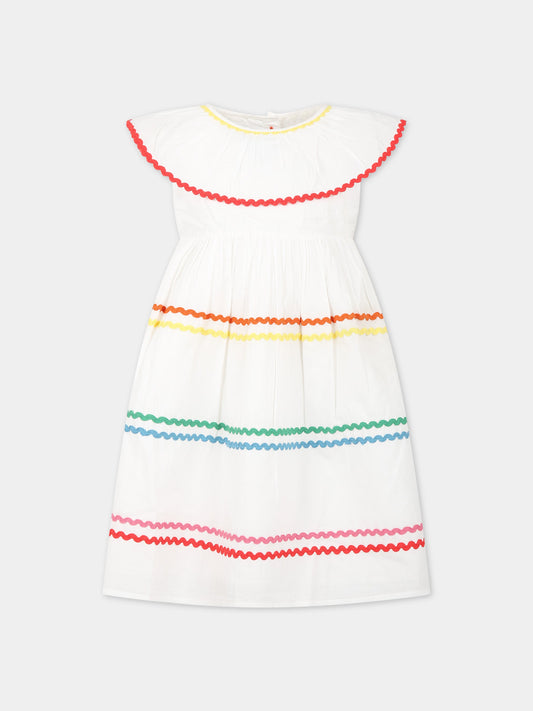 Vestito bianco per bambina con ricami,Stella Mccartney Kids,TS1D42 Z0142 101